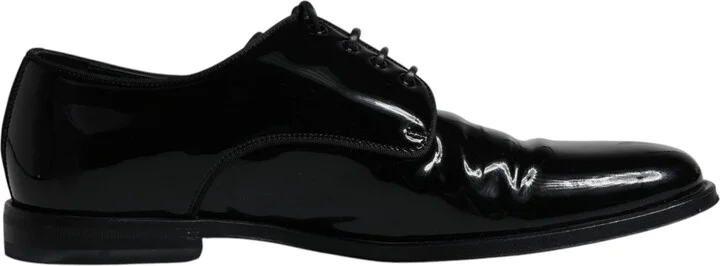 Black Leather Lace Up Men Derby Formal Men's Shoes (Pre-Owned)