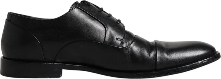 Black Leather Lace Up Men Derby Formal Men's Shoes (Pre-Owned)
