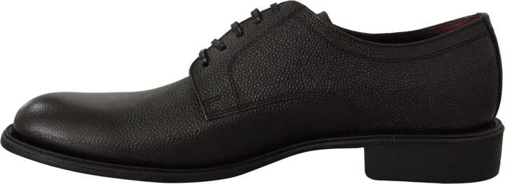 Black Leather Lace Up Mens Formal Derby Men's Shoes - Image 6