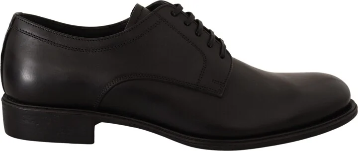 Black Leather Lace Up Mens Formal Derby Men's Shoes