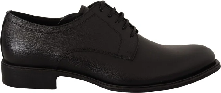 Black Leather Lace Up Mens Formal Derby Men's Shoes
