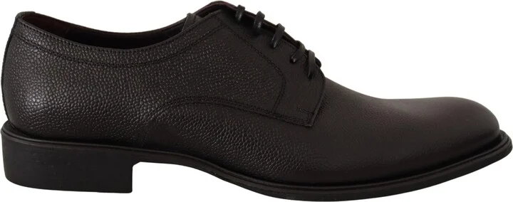 Black Leather Lace Up Mens Formal Derby Men's Shoes