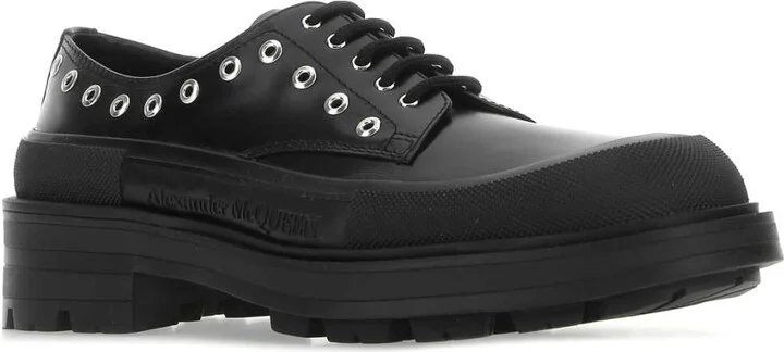 Black Leather Lace-up Shoes - Image 2