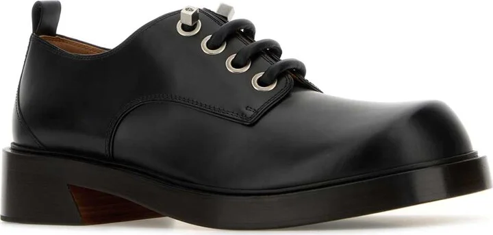 Black Leather Lace-up Shoes - Image 2