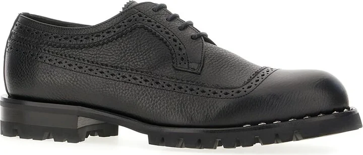 Black Leather Lace-up Shoes - Image 2
