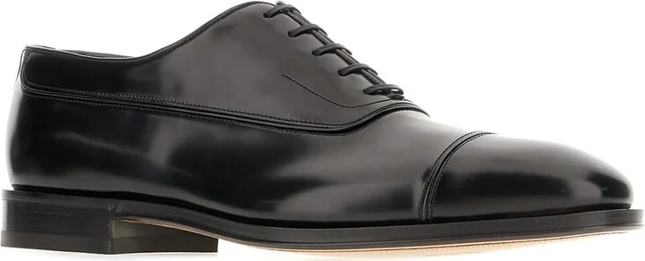 Black Leather Lace-up Shoes - Image 2