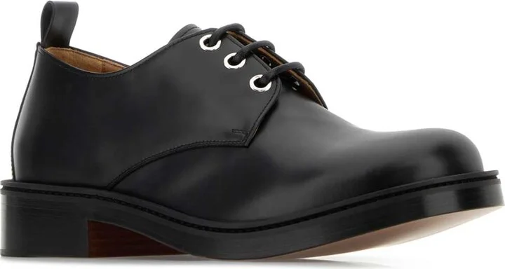 Black Leather Lace-up Shoes - Image 2