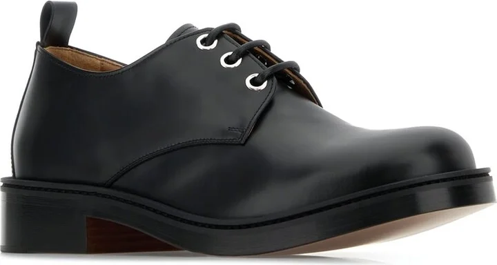 Black Leather Lace-up Shoes - Image 2