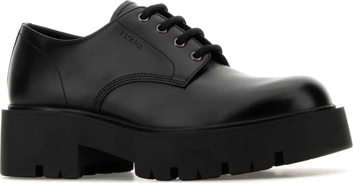 Black Leather Lace-up Shoes - Image 2