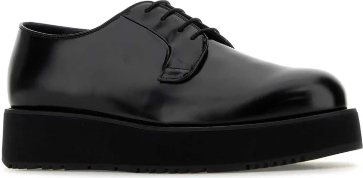 Black Leather Lace-up Shoes - Image 2