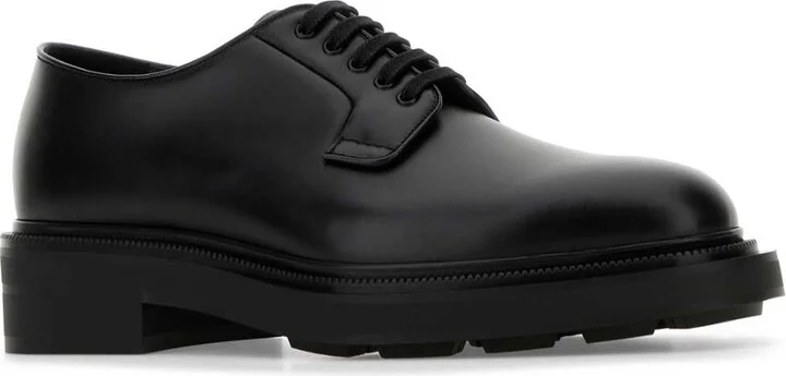 Black Leather Lace-up Shoes - Image 2