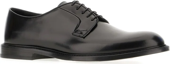 Black Leather Lace-up Shoes - Image 2