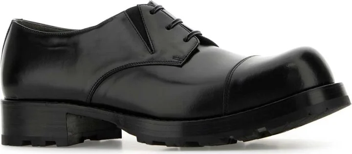 Black Leather Lace-up Shoes - Image 2