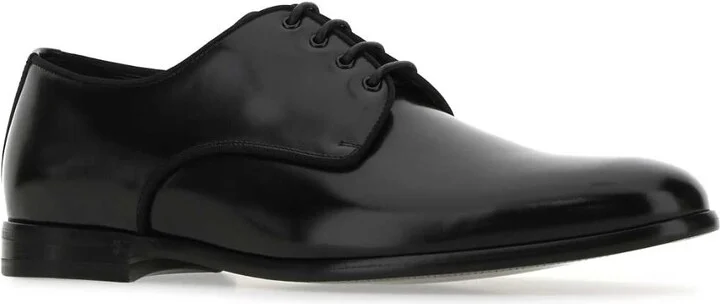 Black Leather Lace-up Shoes - Image 2
