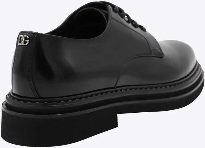 Black Leather Lace Up Shoes - Image 3