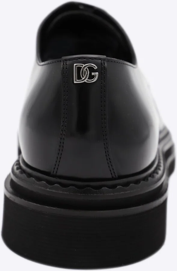 Black Leather Lace Up Shoes - Image 4