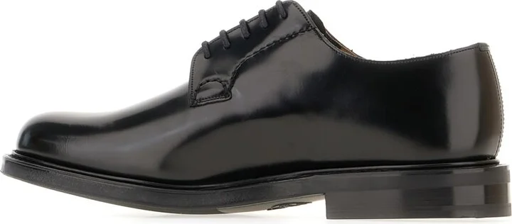 Black Leather Lace Up Shoes - Image 3