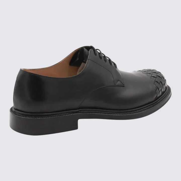 Black Leather Lace Up Shoes - Image 3