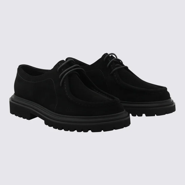 Black Leather Lace Up Shoes - Image 2