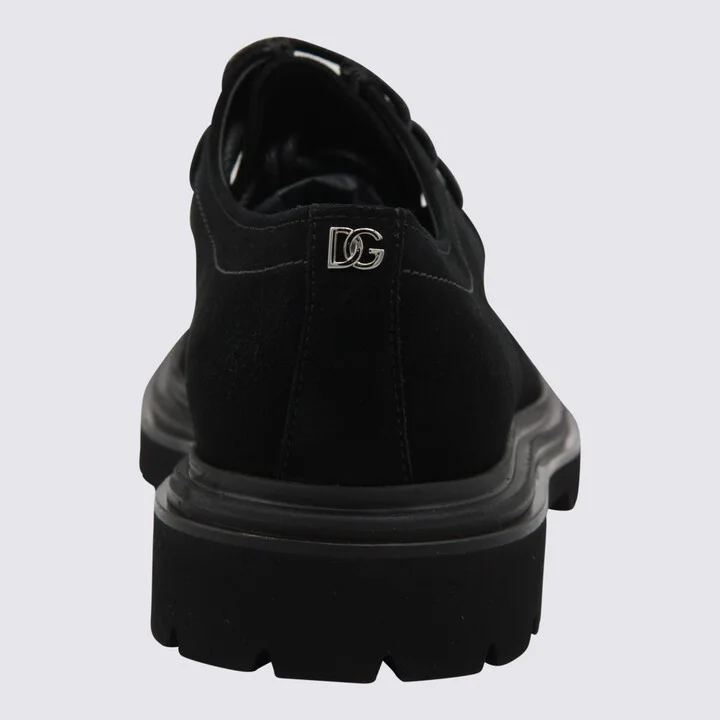Black Leather Lace Up Shoes - Image 4