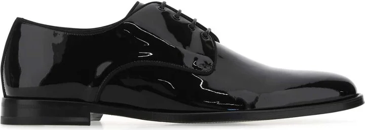 Black Leather Lace-up Shoes