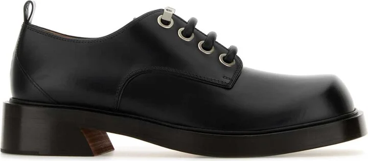 Black Leather Lace-up Shoes