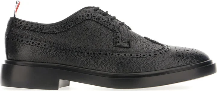 Black Leather Lace-up Shoes