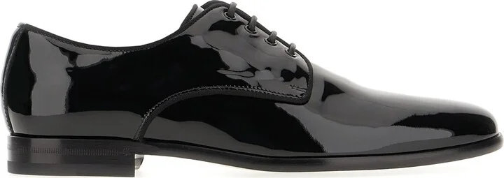 Black Leather Lace-up Shoes