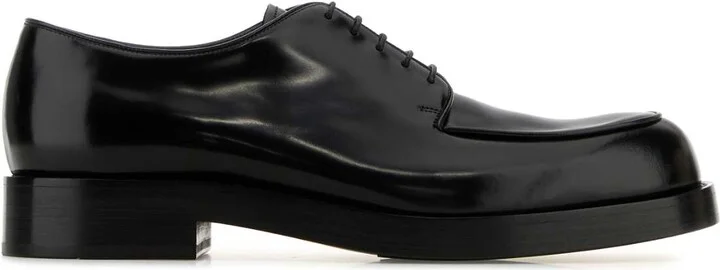 Black Leather Lace-up Shoes