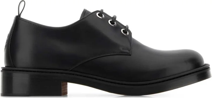 Black Leather Lace-up Shoes