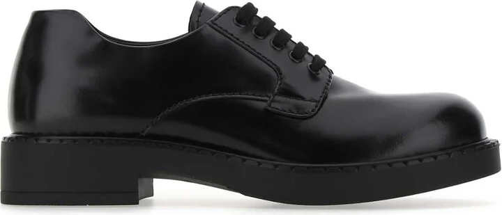 Black Leather Lace-up Shoes