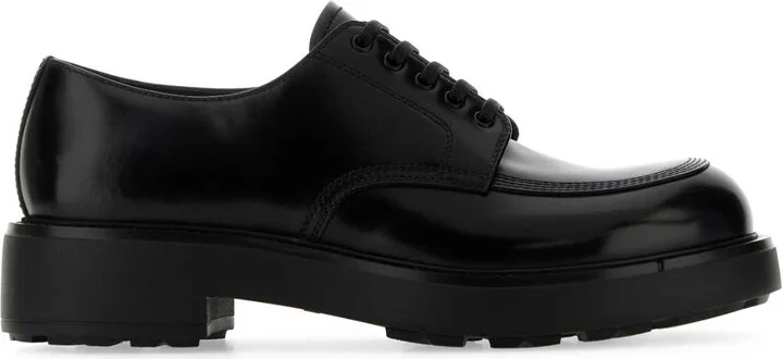 Black Leather Lace-up Shoes