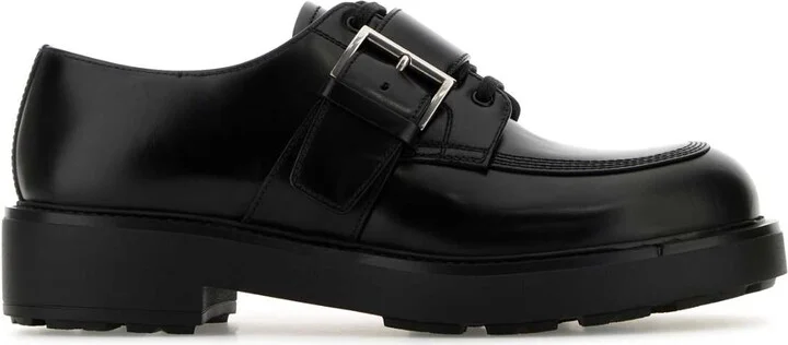 Black Leather Lace-up Shoes