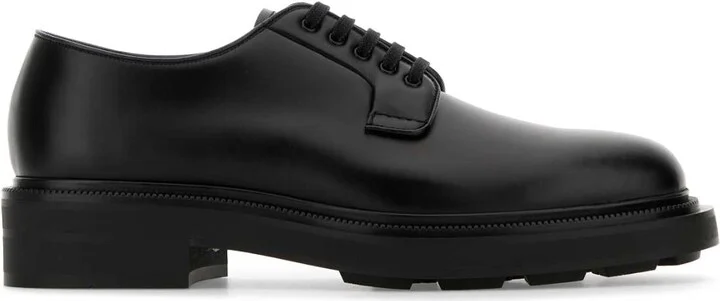 Black Leather Lace-up Shoes