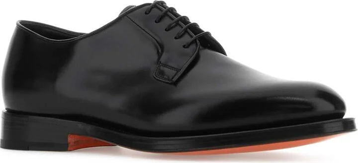 Black Leather Lace-up Shoes