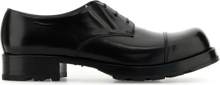Black Leather Lace-up Shoes