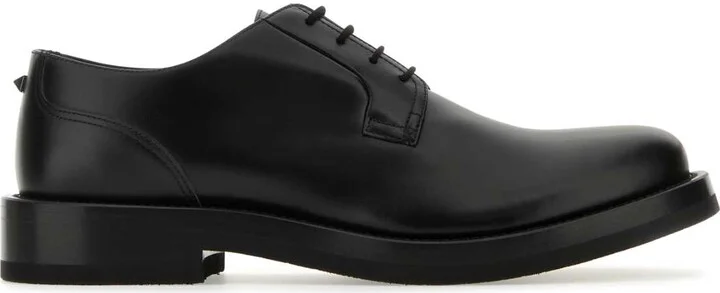 Black Leather Lace-up Shoes