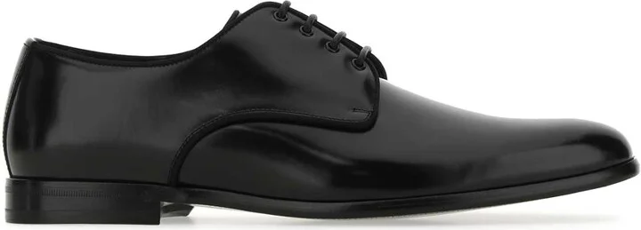 Black Leather Lace-up Shoes