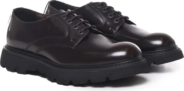 Black Leather Lace-up Shoes With Laces - Image 2