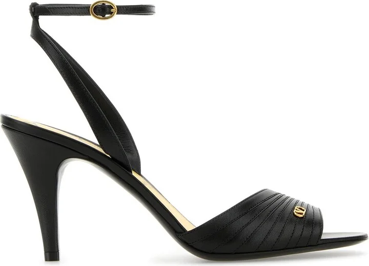 Black leather Ladycrush sandals