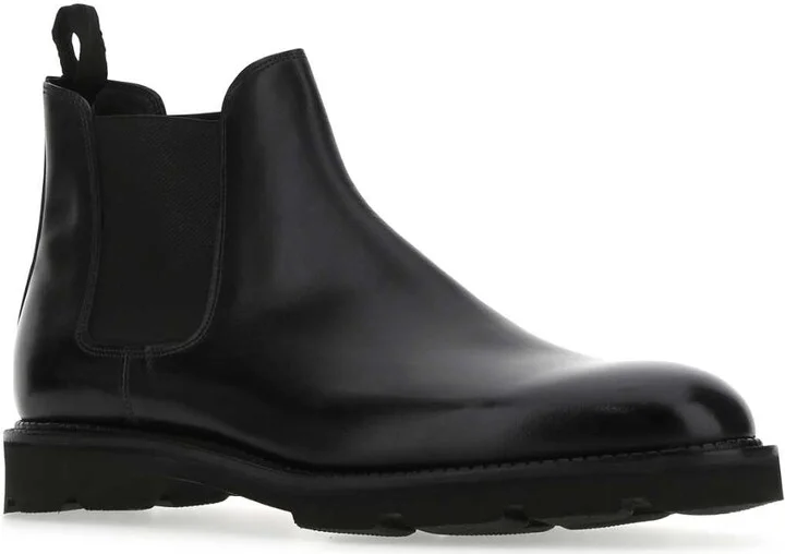 Black Leather Lawry Ankle Boots - Image 2
