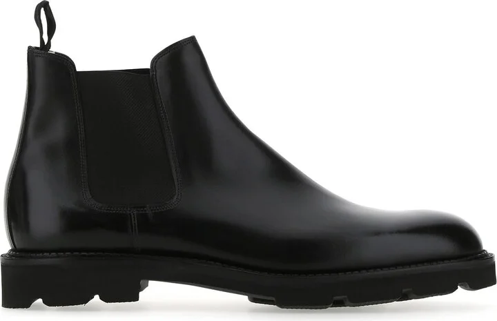 Black leather Lawry ankle boots