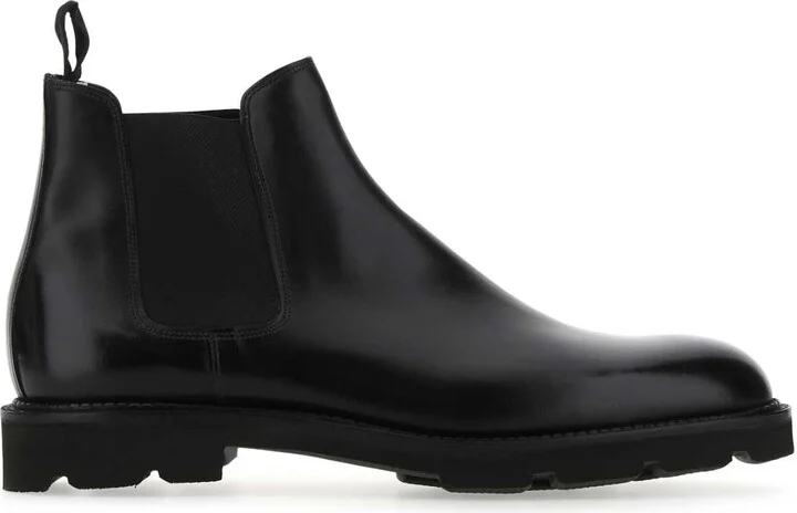 Black Leather Lawry Ankle Boots