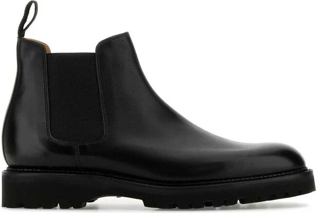Black leather Lawry ankle boots