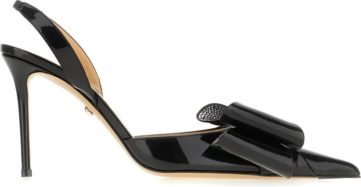 Black Leather Le Cadeau Pumps