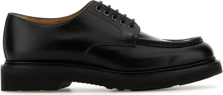 Black leather Letchworth lace-up shoes