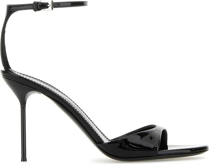 Black Leather Lidia Sandals