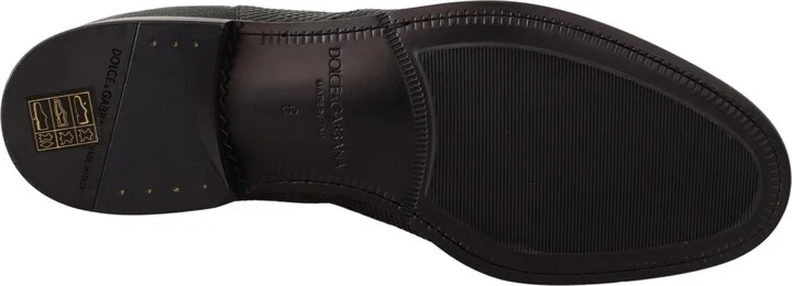 Black Leather Lizard Skin Ankle Men's Boots - Image 6