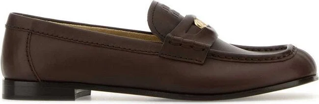 Black leather loafers