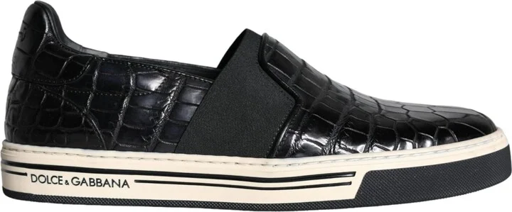 Black Leather Loafers Slippers Casual Men's Shoes (Pre-Owned)